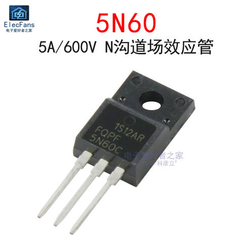 5N60场效应管 直插TO-220F MOS管 5A 600V N沟道MOSFET FQPF5N60C
