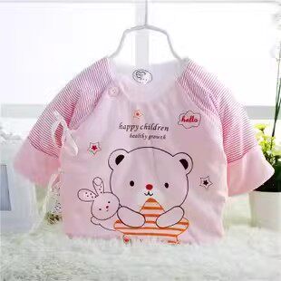 新生儿保暖加厚棉衣服秋冬季初生婴儿和尚服半背衣0-3月纯棉上衣