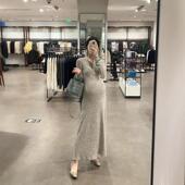连衣裙 优雅高级感针织毛衣裙慵懒风中长款 海德妈咪孕妇装 秋冬法式