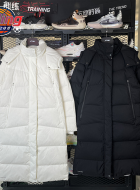 李宁长款羽绒服女子2025冬季健身系列防泼水鸭绒保暖外套AYMV208