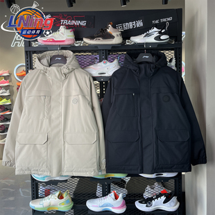 男子舒适百搭防泼水保暖宽松短羽绒服AYMV295 新款 李宁 2025年冬季