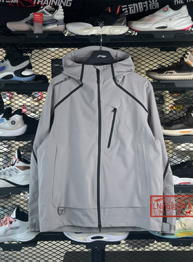 李宁冲锋衣户外CF溯万龙甲黑龘26新款男子防风单层冲锋衣AEMW005