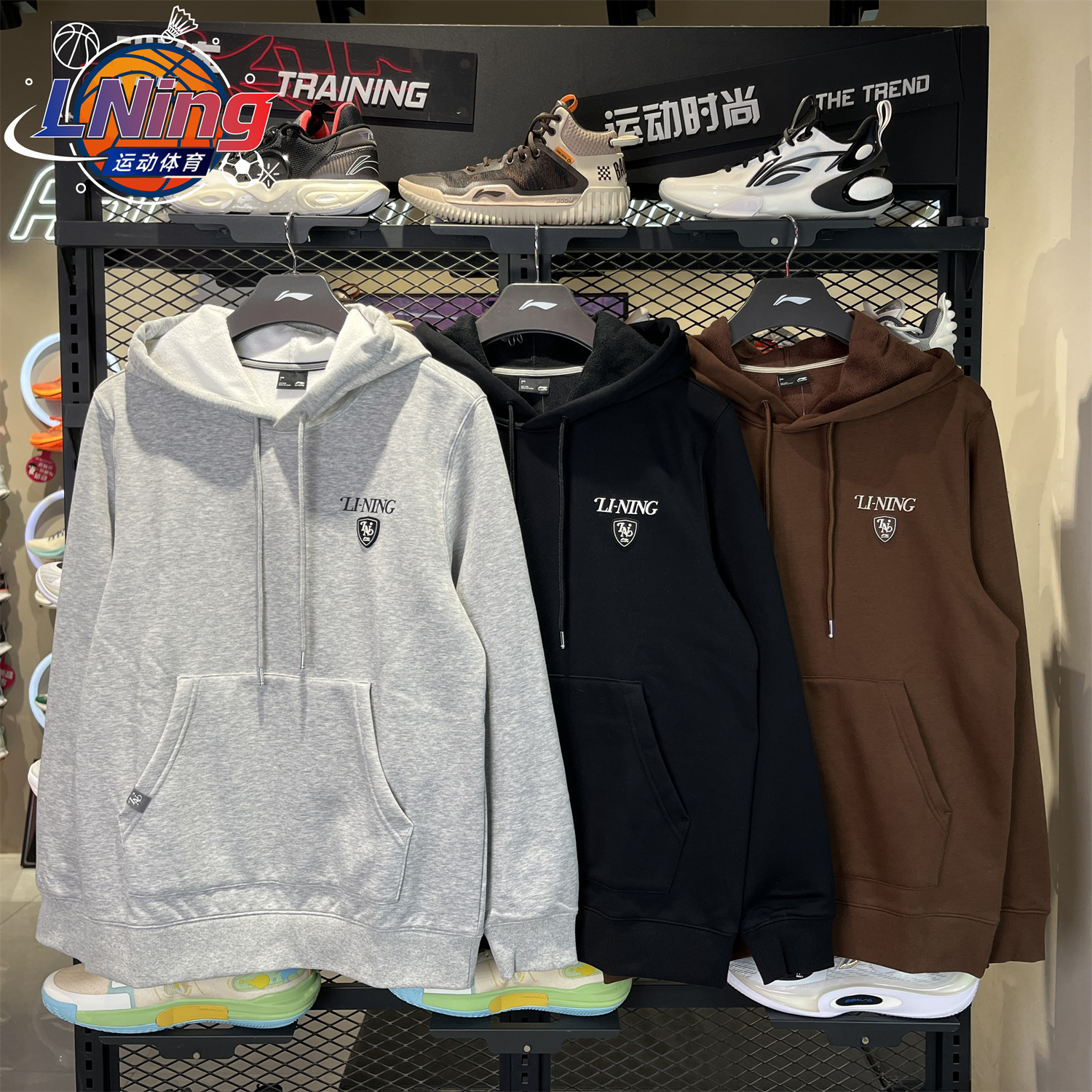 李宁2025冬季新款加绒保暖卫衣