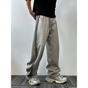 解构休闲裤 阔腿裤 春季 重磅美式 子潮运动裤 男女款 裤 高级 复古弯刀裤