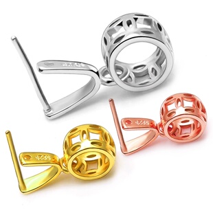 18k金色扣头项链吊坠扣接头佛公玉坠专用翡翠玉佩扣夹卡扣配件新