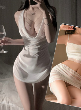 性感睡衣女高级感大码蕾丝吊带睡裙夏季冰丝薄款情侣情调趣味内衣