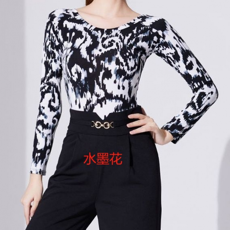 拉丁舞上衣女秋冬新款摩登大码跳