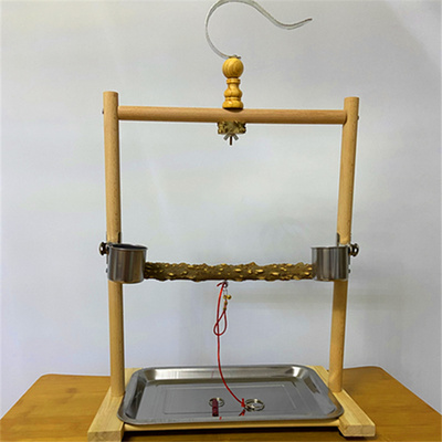 花椒木训练鸟笼伯劳八哥蜡嘴鹩哥铜嘴架子明笼站杆鸟站架