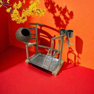 八哥伯劳蜡嘴互动训练玩具鸟架杆笼子站杆鸟窝游乐场牡丹鹦鹉站架