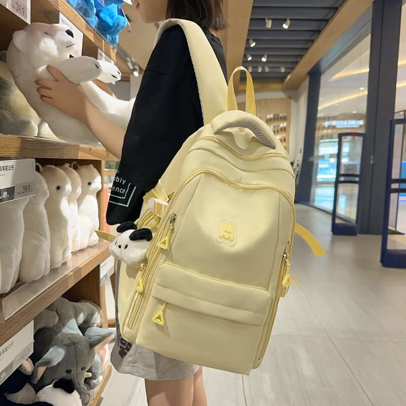 韩版ins书包女中学生大容量简双肩背包