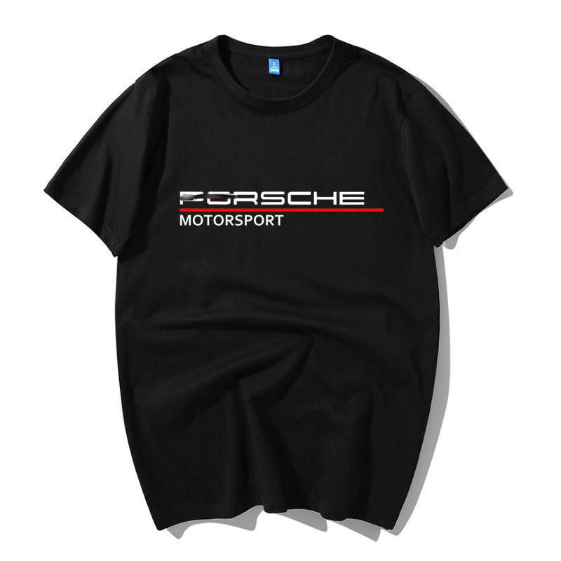thumbnail for Porsche co-branded Bosch men's mercerized cotton casual short sleeve T-shirt round neck racing tuning workshop shirt 911 Cayenne