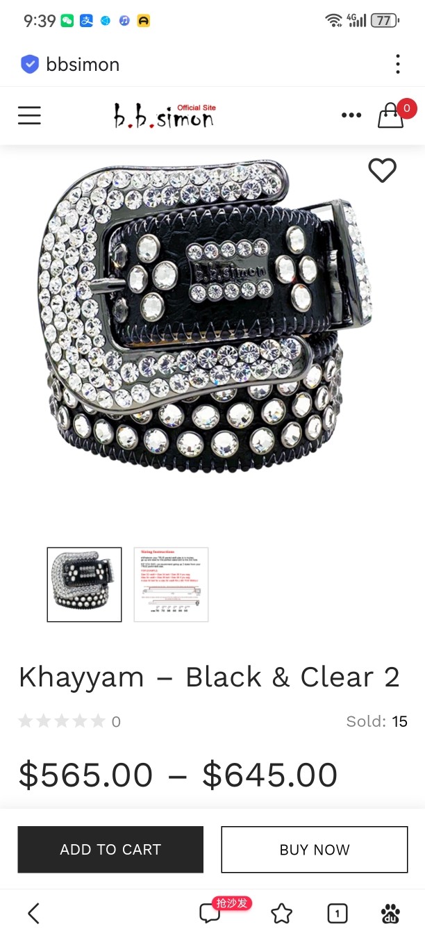 thumbnail for Hip-hop, punk, glittery rhinestone belt.