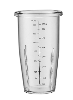 乐呵呵奶昔机PC黑色刻度塑料奶昔搅拌杯配件商用奶茶透明700ML杯