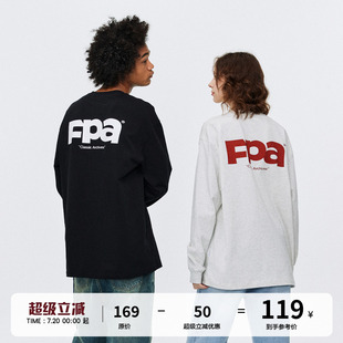 t恤男 FPA 品牌字母基础印花长袖 春秋季 国潮牌潮流圆领宽松情侣装