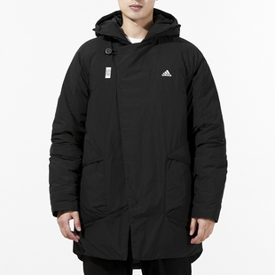 新款 Adidas阿迪达斯官网旗舰男外套2021冬季 运动连帽羽绒服H23102