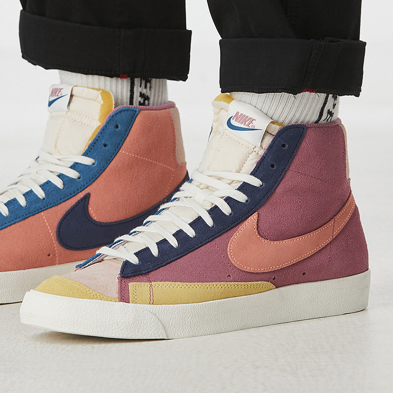 nike耐克男鞋官网旗舰翻毛皮拼色开拓者休闲鞋高帮板鞋dc9179-664