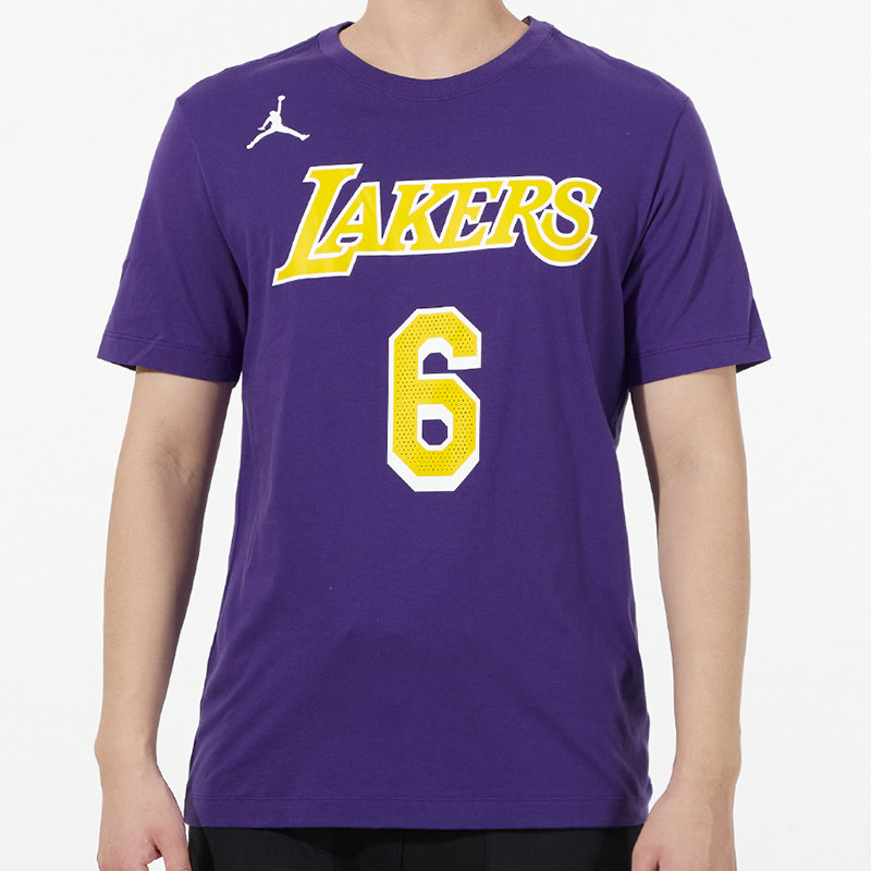 nike耐克短袖男t恤2022新款jordan詹姆斯6号篮球运动服cv9987-557