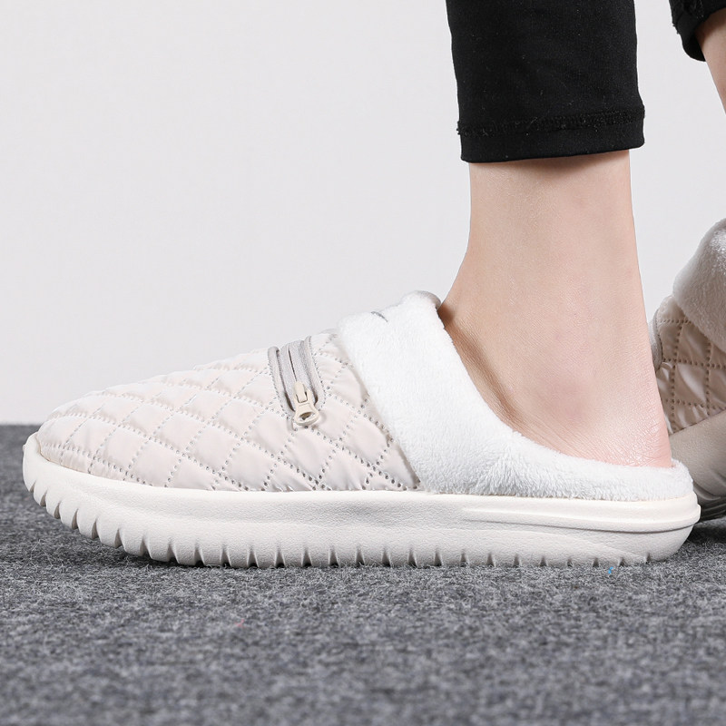 nike耐克女鞋2022秋季新款毛绒居家休闲鞋运动鞋棉拖鞋dq0666-100