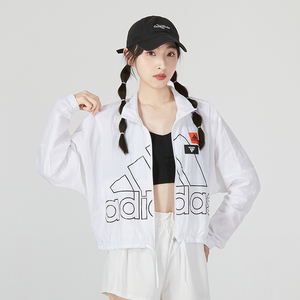 Adidas阿迪达斯外套女装2022秋新款休闲运动宽松防风衣夹克HM5289