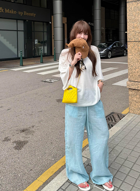 tingtings 极简松弛感半袖针织t恤女宽松显瘦轻薄慵懒打底衫上衣