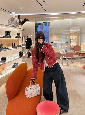 tingtings3/2PM20点【优越版型】复古显瘦牛仔裤女新款宽松阔腿裤