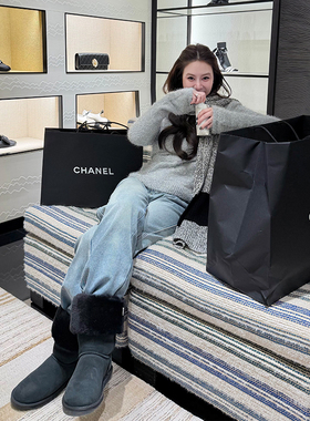 tingtings 复古浅色裤子加绒牛仔裤女冬季加厚保暖直筒裤宽松长裤