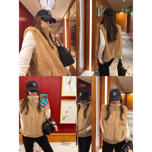 高级环保皮草外套女毛绒马甲上衣