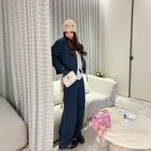 上衣蓝色牛仔裤 tingtings 女早秋新款 女装 小香风外套裤 子牛仔套装