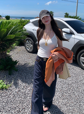 tingtings【内搭好手】白色小花边吊带背心女紧身显瘦打底衫上衣