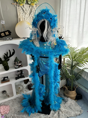 出租出售新款女童模特走秀个性潮服亚特兰蒂斯人鱼姬原创蓝色礼服