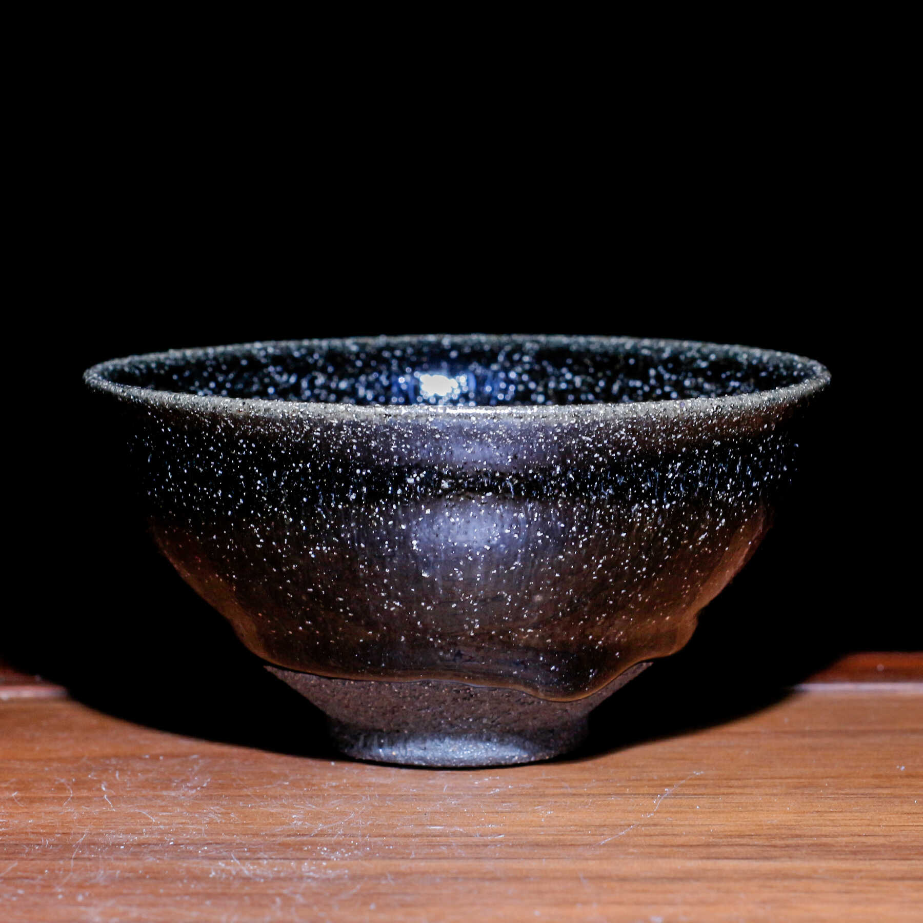 五里亭龙窑柴烧建盏黑釉粗胎柴烧束口纯手工主人茶杯茶盏原矿铁胎