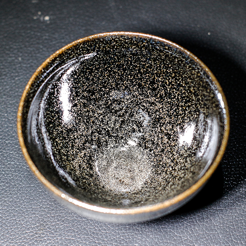 乌金建盏龙窑柴烧行云纯手工主人杯茶杯茶盏芝麻滴黑釉束口