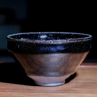 半天窟龙窑柴烧黑釉主人茶杯高端陶瓷茶具原矿乌金油滴柴烧建盏