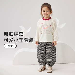 威尔贝鲁女童套装春夏高颜值卫衣卫裤2026新款可爱洋气女宝宝春装