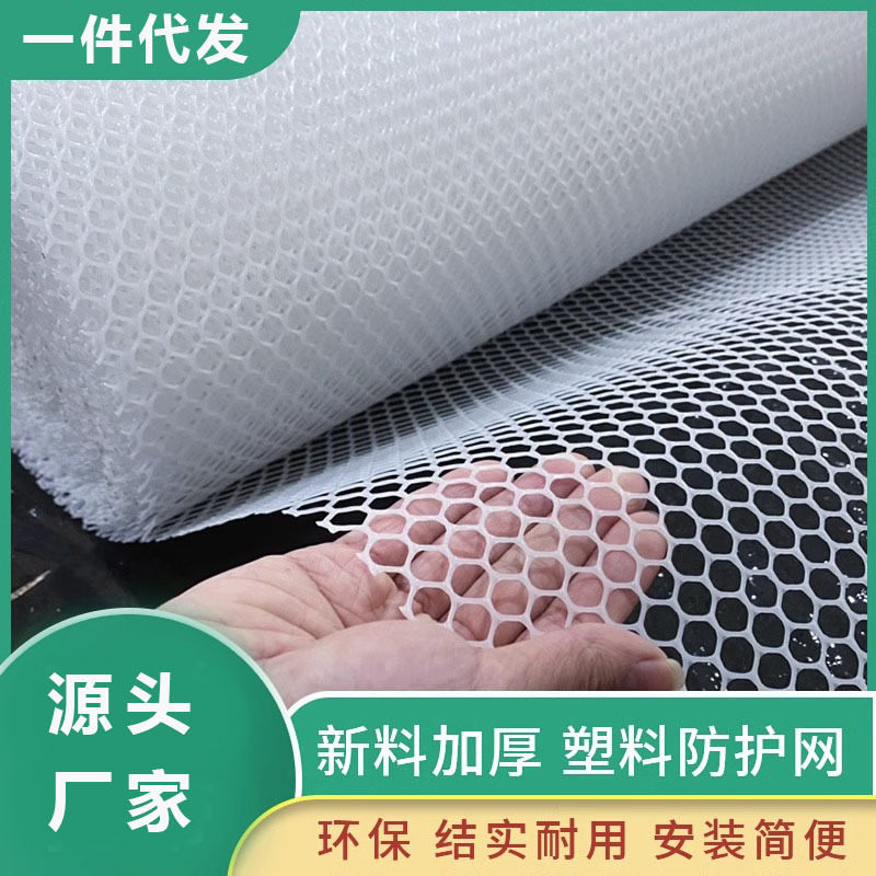 新款pvc白色塑料网养殖网养鸡网平网胶网围栏防护网防鸟网格批发