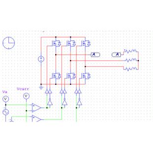 全桥逆变器车载逆变器DC-AC变换器直流12V-220ACmatlab/PSIM仿真