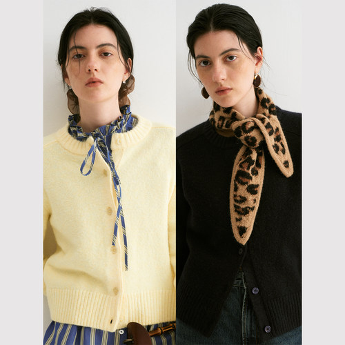 TOP家 暖绒秘境 法式复古软糯亲肤时髦常青款 纯色羊毛混纺针织衫