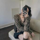 慵懒松弛复古时髦豹纹羊毛混纺针织开衫 TOP家 秋冬氛围感 外套女