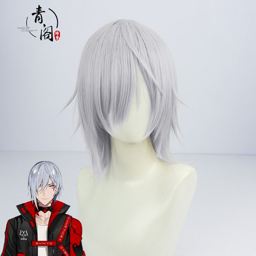 【青阁】vtuber彩虹社虚拟主播Fulgur Ovid仿真头皮cos假发灰蓝