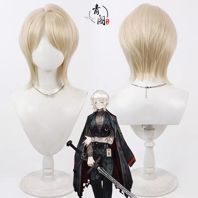 【青阁】边狱巴士公司 浮士德cos假发Faust淡黄色 仿真头皮