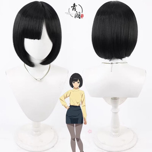 【青阁】午夜的倾心旋律 安藤柠檬cos假发黑色波波头 仿真头顶