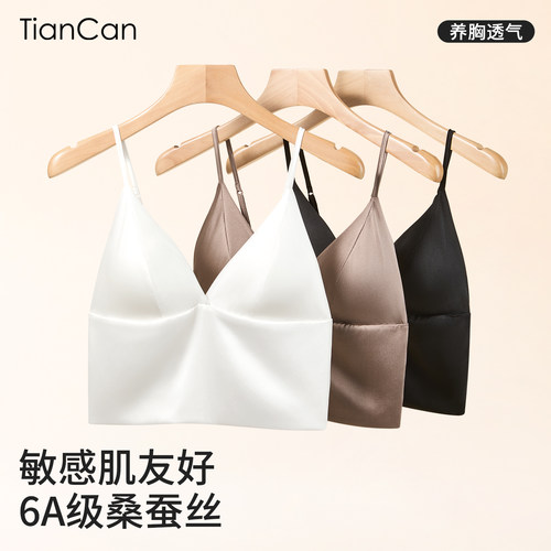 真丝内衣女无钢圈小胸聚拢文胸