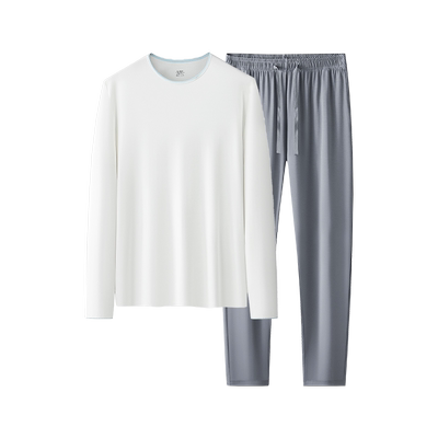 80S天丝莫代尔睡衣男士长袖长裤