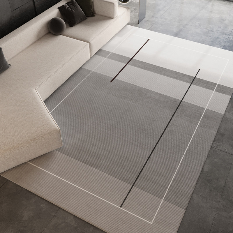 轻奢极简地毯素色客厅茶几毯侘寂风现代简约卧室满铺纯色踩脚地垫