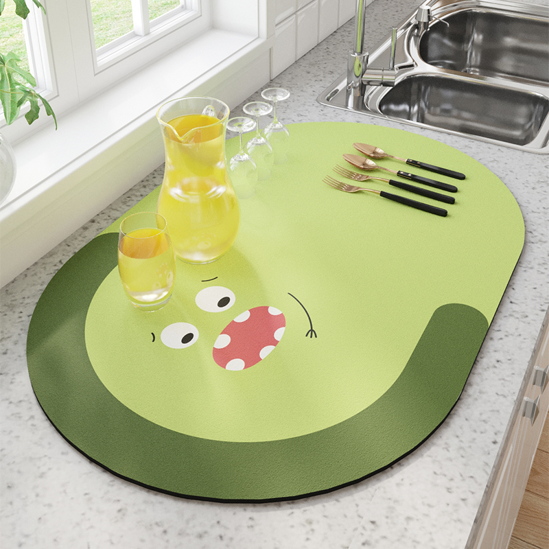 厨房沥水垫台面垫子硅藻泥控水垫桌面吸水垫洗手台餐垫餐盘隔热垫