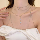 纯欲胸链身体链欧美bodychain性感项链比基尼bikini锁骨后背链女