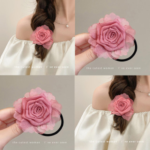 干枯花朵头绳2024新款 高端橡皮筋女扎头高弹力不伤发发绳森系发圈