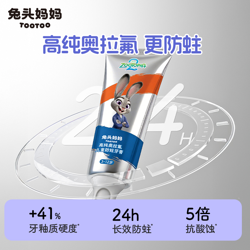 【李佳琦直播间618清凉节】兔头妈妈疯狂动物城儿童牙膏奥拉氟