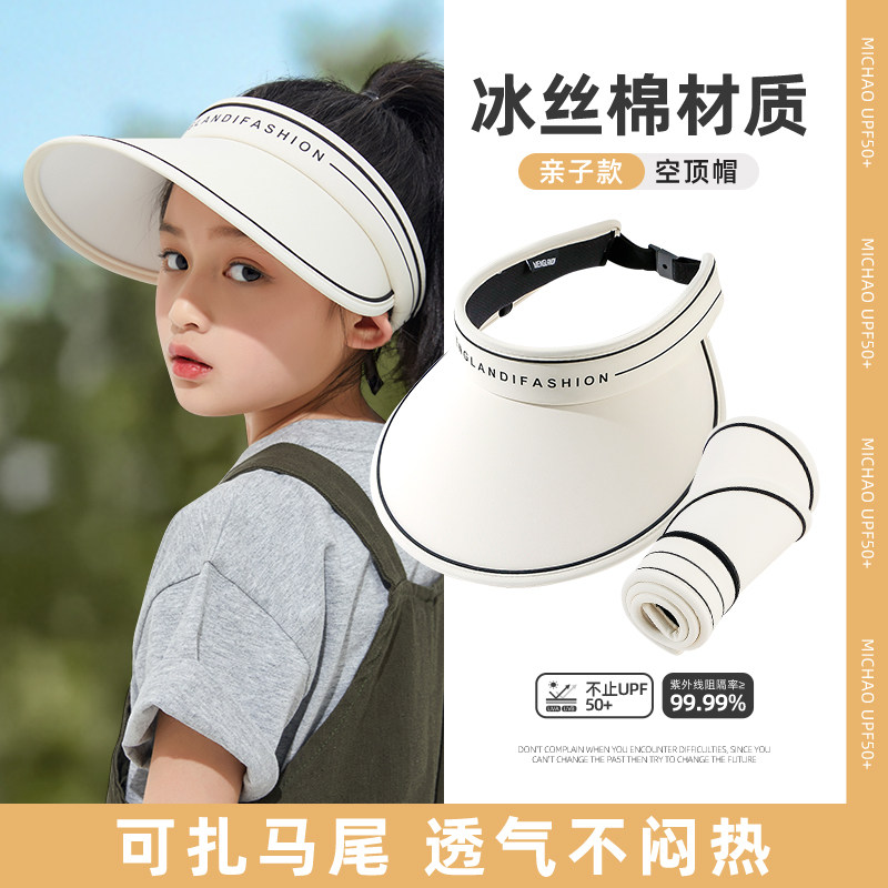 夏季儿童防晒空顶帽防紫外线图片