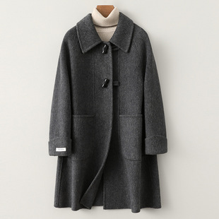 双面呢羊绒大衣女中长款韩版宽松2025春季新款感春季外套女